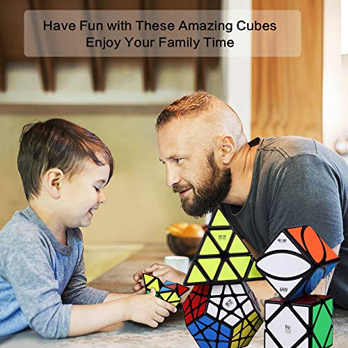 ROXENDA Cubos de Velocidad, [Paquete de 10] Speed Cube Set - 2x2x2 3x3x3 2x2x3 Pirámide Megaminx Skew Axis Windmill Ivy Fisher Cube, Smooth Magic Cube Colección de Rompecabezas