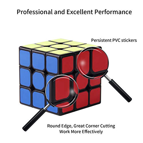 ROXENDA Qihang W Speed Cube, 3x3 Juego de Cubo de Velocidad de Tamaño Completo de 56 mm - Fácil Giro y Reproducción Suave, Cubo Mágico para Niños y Adultos de Todas Las Edades [6 Pack]