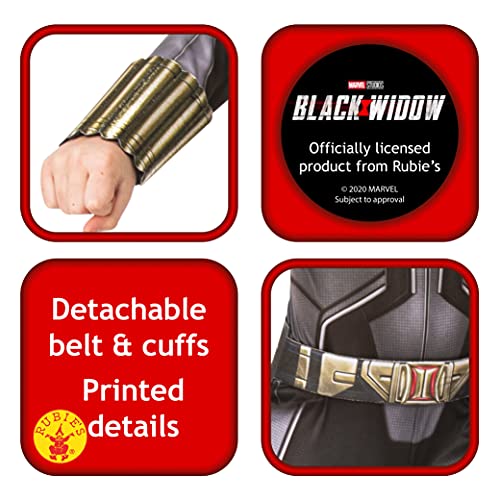 Rubies 3702134-M Black Widow 3702134-M - Disfraz infantil de película negra (talla M), color negro