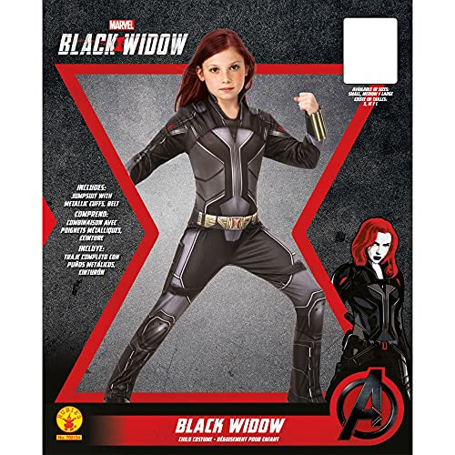 Rubies 3702134-M Black Widow 3702134-M - Disfraz infantil de película negra (talla M), color negro