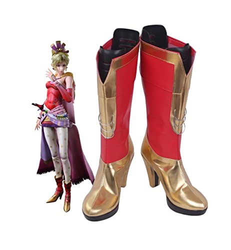 RUIRUICOS Final Fantasy6 Terra Branford Red Cosplay Shoes Boots PU Leather Custom Made 36 AS PSize