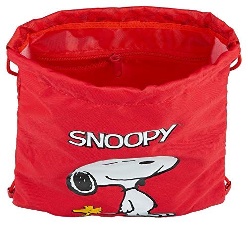 Safta Saco Plano Junior de Snoopy, 260x340mm, rojo, M (M855)