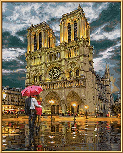 Schipper- MNZ 609130817 Notre Dame-Cuadro para Colorear por números (40 x 50 cm, Incluye Pincel y Pinturas acrílicas), Color 1, 40 x 50 (Noris Spiele