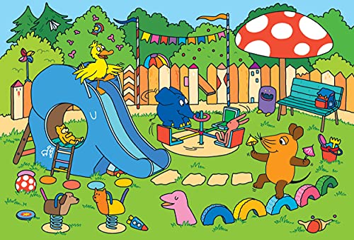 Schmidt Spiele- Sendung Mit Der Maus Puzzle Infantil de 3 x 48 Piezas, diseño de un día con el ratón, Color carbón (56394)