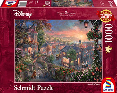 Schmidt Spiele Thomas Kinkade Disney-Puzzle (1000 Piezas), diseño de Susi y Strolch, Color carbón, 69,3x49,3cm (59490)