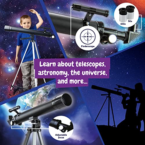 Science4you - Telescopio HD para Explorar el Universo - Telescopio Astronomico de Iniciación Niños +8 Años: Observa la Luna y Las Estrellas - Juguetes Cientifícos y Regalo Original para Niños 8 Años