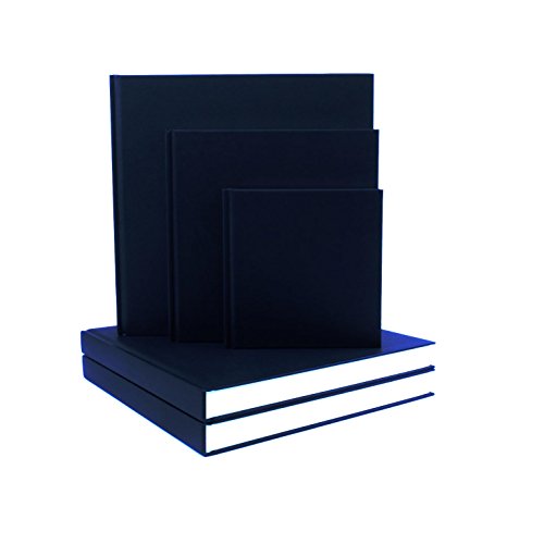 SEAWHITE Black Cloth Hardback Artists Sketchbook 140gsm Square 250x250 by Seawhite