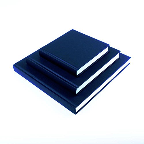SEAWHITE Black Cloth Hardback Artists Sketchbook 140gsm Square 250x250 by Seawhite