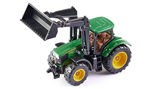 siku 1395, Tractor John Deere con cargador frontal, Verde, Metal/Plástico, Ruedas de goma, Cargador frontal móvil