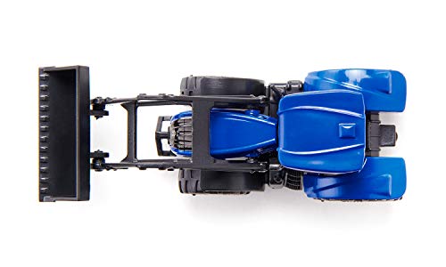 siku 1396, Tractor New Holland con cargador frontal, Metal/plástico, Azul/negro, Cargador frontal móvil, Enganche para remolque