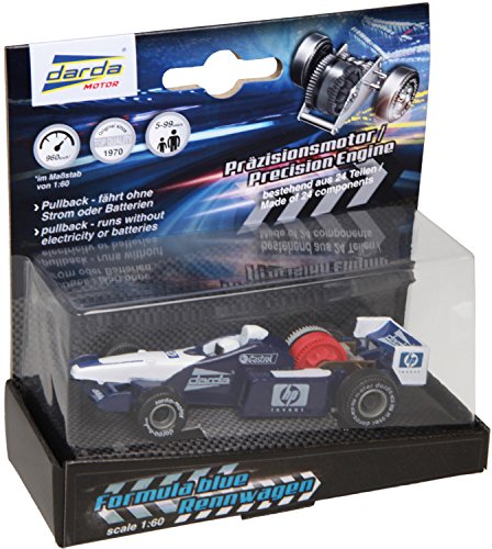 Simm- Indy 500 Darda - Coche de Carreras Formula Azul y Blanco, Aprox. 7,5 cm. (4006942503230)