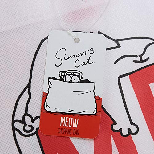 Simon's Cat Puckator NWBAG45 Meow Design - Bolsa de compras (tela, mixta), 33 cm de alto, 40 cm de ancho, 18 cm de profundidad, 18 cm