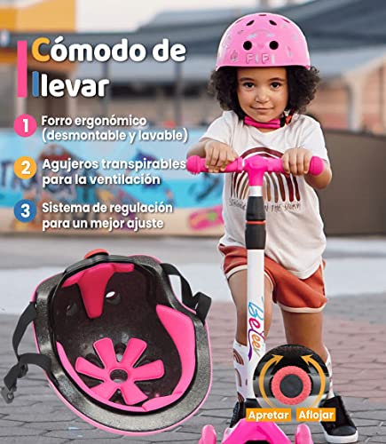 Simply Kids Casco Bici Niño con Pegatinas DIY I Casco Infantil Bicicleta Certificado CPSC y CE con Adjustador para Patinete Skateboard Skate Bicicleta Scooter Moto I Casco Niño 2 años Niña Bebe