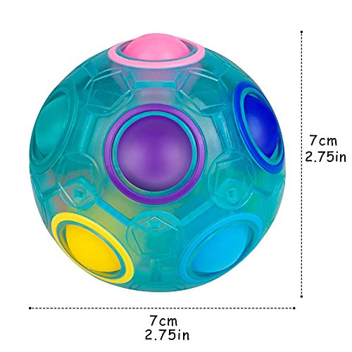 SISYS Magic Rainbow Ball 3D Puzzle Ball Bola Mágica del Arco Iris Speed Cubo Pelota Mágica Arco Iris Pelota Juguetes Educativos para Niños y Juguetes para Descompresión para Adultos, Azul