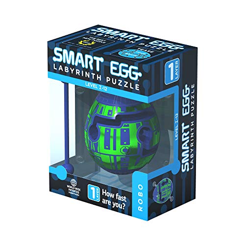 Smart Egg Robo - 3D Puzle de Laberinto y Juguete Educativo para Niños, Nivel 12 en Una Increíble Serie Rompecabezas - Desafío y Diversión en La Solución del Laberinto Dentro del Huevo
