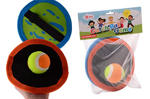 Smart Planet Juego de bolas de velcro para niños, juego de pelota de velcro, pelota de playa, disco de pesca de aprox. 19 cm de diámetro, 2 discos de sujeción con cinta de velcro