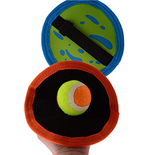 Smart Planet® Juego de pelota de velcro para niños, 2 discos de pesca con cinta de velcro, pelota de playa, disco de pesca de aprox. 19 cm de diámetro
