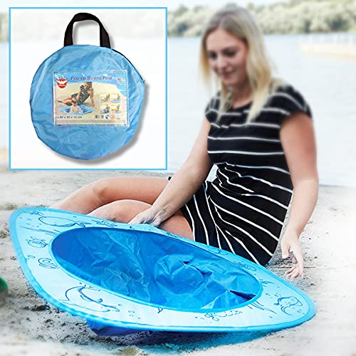 Smart Planet® Piscina de Playa desplegable para niños pequeños – 80 x 80 x 15 cm Piscina Infantil para Jugar en la Arena
