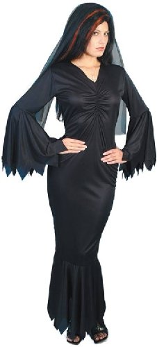 Smiffys-21777M Halloween Disfraz de vampiresa de Medianoche, con túnica, Color Negro, M-EU Tamaño 40-42 (Smiffy'S 21777M)