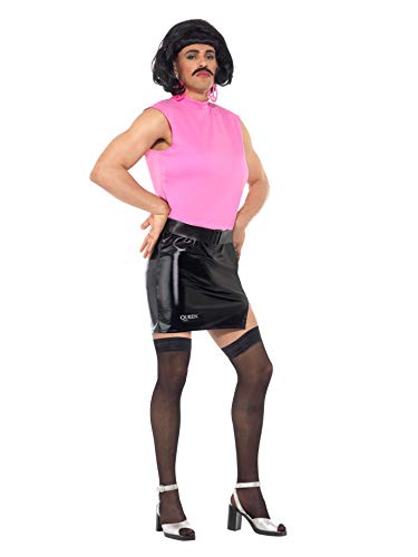 Smiffys 43192XL - Disfraz de ama de casa sin ruptura, color rosa y negro, talla XL, 46 - 100 cm
