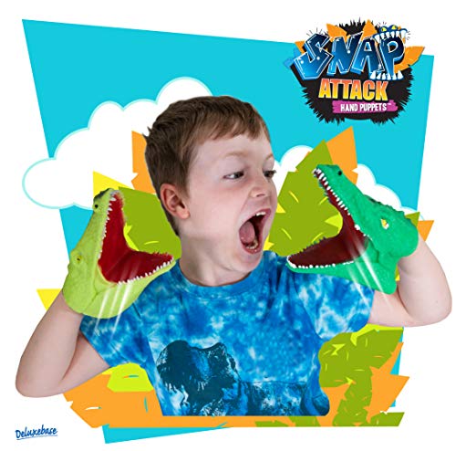 Snap Attack - Cocodrilo de Deluxebase. Marionetas de Mano para niños. Marionetas de Mano de cocodrilo, Juguetes elásticos, geniales para TDAH y Autismo. Juguetes de cocodrilo para niños y niñas.