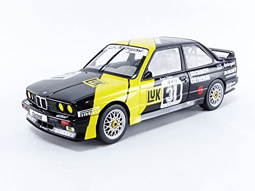 Solido 421189300 BMW E30 M3#31, DTM 1988, Conductor: K. Thiim, Escala 1:18, Negro/Amarillo.