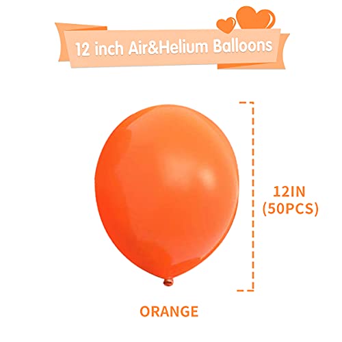 Songjum 50 paquetes de globos de látex, globos de látex de 12 pulgadas, kit de decoración de globos para fiesta, cumpleaños, boda, graduación, aniversario, celebración (naranja)