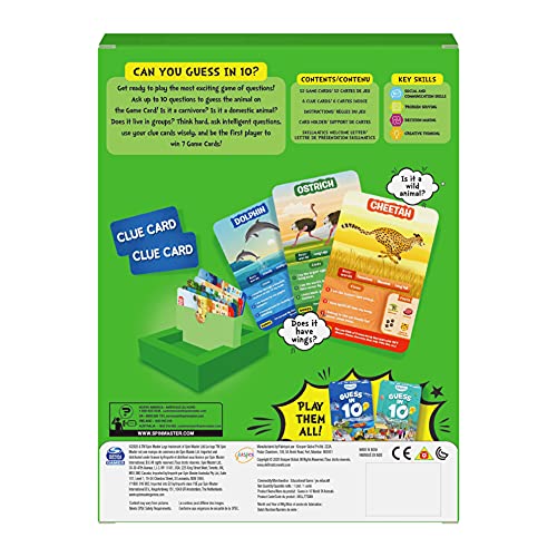 Spin Master Games Skillmatics Guess in 10 Educational Board Game, for Families Kids Ages 5 and up, Animals Juego de Mesa Educativo niños a Partir de 5 años, Animales (6061612)