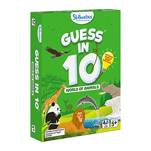 Spin Master Games Skillmatics Guess in 10 Educational Board Game, for Families Kids Ages 5 and up, Animals Juego de Mesa Educativo niños a Partir de 5 años, Animales (6061612)