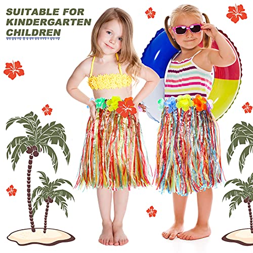 Sumind 20 Faldas de Hierba de Fiesta Hawaiana de Hula Falda Corta de Hierba de Plástico Falda Colorida de Baile para Día del Niño Actuación de Jardín de Infantes Fiesta de Playa (12 Pulgadas)