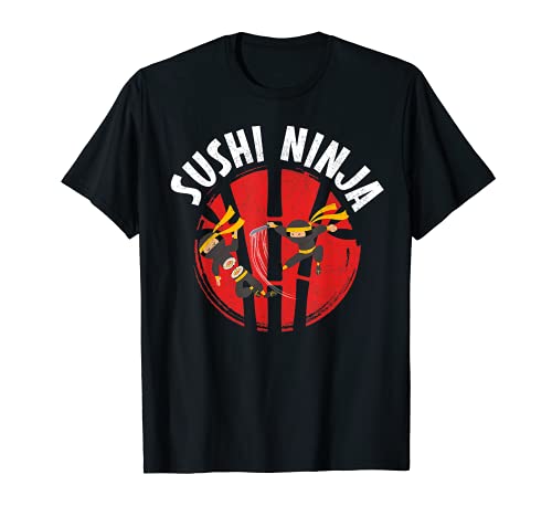 Sushi Ninja Warrior Fight Sword Sashimi Chopstick Chop Anime Camiseta