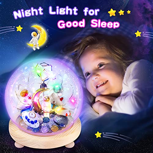 Tacobear Kit Manualidades Niños Luz de Noche Espacio Juguete Bricolaje Luz Nocturna Infantil Actividades Creativas Espacio Regalo para Niños Niñas 4 5 6 7 8 9 10 Años