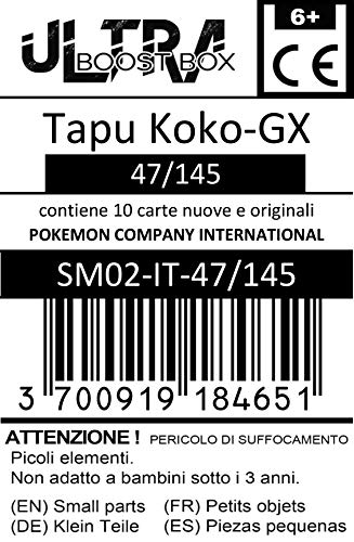 Tapu Koko-GX (Tokorico-GX) 47/145 - #myboost X Sole E Luna 2 Gardiani Nascenti - Coffret de 10 Cartes Pokémon Italiennes