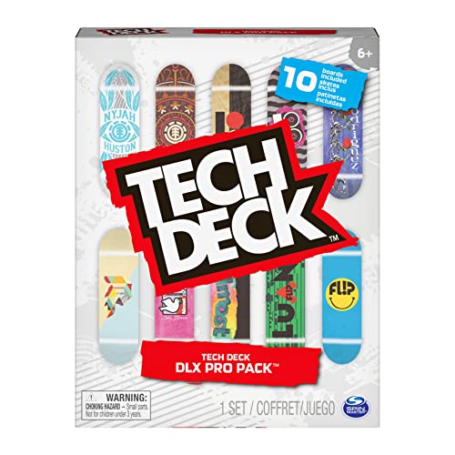 TECH DECK - FINGER SKATE - PACK 10 TABLAS - Auténticos Mini Skates para Dedos 96 mm para Fingerboarding DLX Pro Coleccionables - 6061099 - Juguetes Niños 6 años+