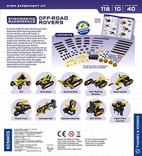 Thames & Kosmos 555063 - Kit de experimentos de ingeniería para Makerspace Off-Road Rovers Science, Multi