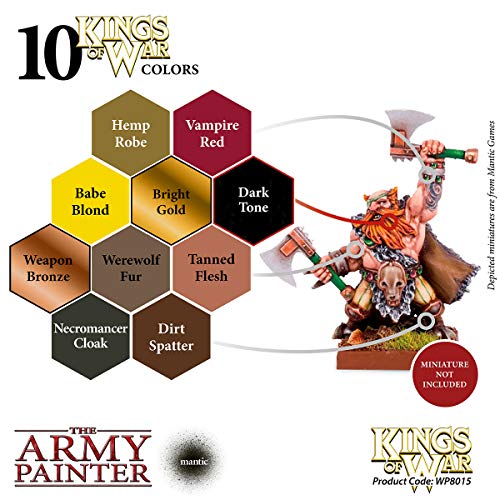 The Army Painter | King of War Dwarfs Paint Set | 10 Colores Acrílicos para la Pintura de Huestes de Enanos y Sus Máquinas de Guerra | Pintura de Modelos en Miniatura Wargames