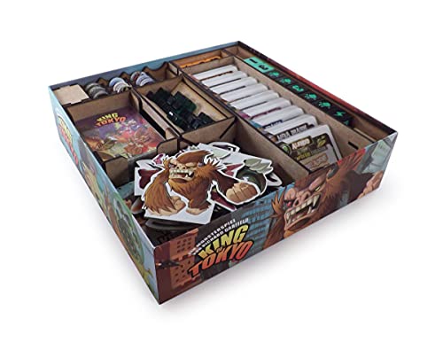 The Game Doctors Boardgame Organizer Compatible with King of Tokyo or King of New York + expansions Power Up! and Halloween