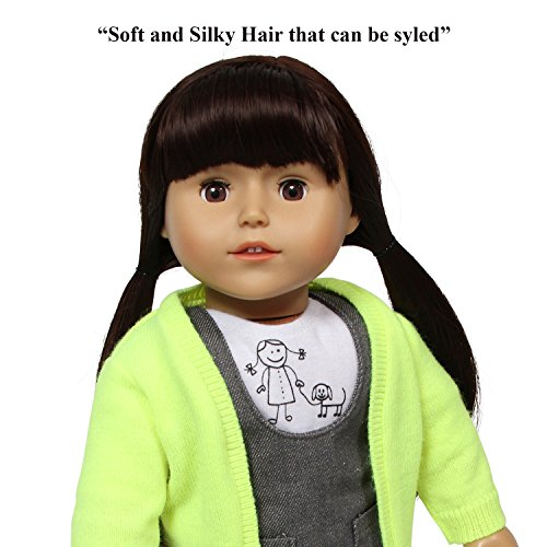 The New York Doll Collection Ciudad Niña 18 pulgadas / 46 cm Muñeca de Cuerpo Suave con Suave y Cabello Sedoso - Caja de Almacenamiento de Recuerdos - Layla