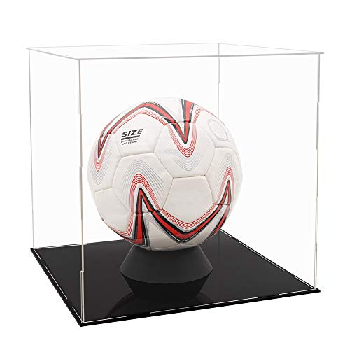 Tingacraft Acrílico Vitrina Cristal (30 x 30 x 30 cm) Cubo para Balon de Futbol, Caja Metacrilato Expositor para Figura Colecciones