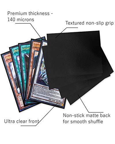 TitanShield (150 mangas/negro tamaño pequeño japonés tarjetas de negociación protector de cubierta para Yu-Gi-Oh, Cardfight!! Vanguard & More