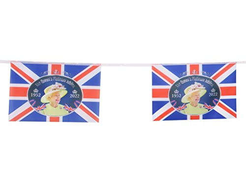 Toyland® 20ft Union Jack Queens Platinum Jubilee Bunting Queens Jubilee Decoraciones - Decoraciones británicas