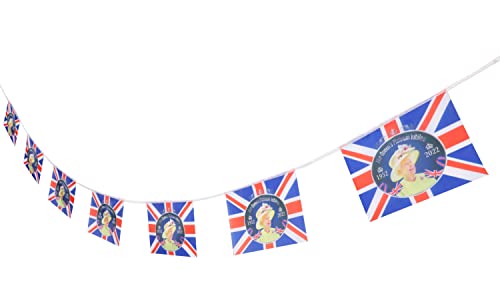 Toyland® 20ft Union Jack Queens Platinum Jubilee Bunting Queens Jubilee Decoraciones - Decoraciones británicas