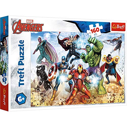 Trefl-Bereit, Die Welt zu retten, Avengers de 160 Piezas, para niños a Partir de 6 años Puzzle, Color listos para Salvar el Mundo, Marvel los Vengadores