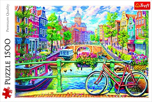 Trefl-Un Canal en Ámsterdam 1500 Piezas, Adultos y niños a Partir de 12 años Puzzle, Color