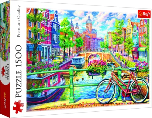 Trefl-Un Canal en Ámsterdam 1500 Piezas, Adultos y niños a Partir de 12 años Puzzle, Color