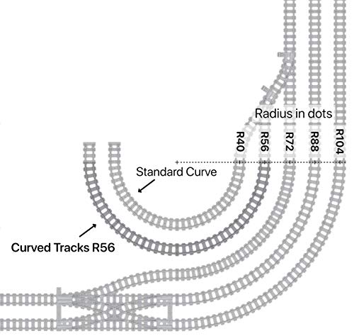 Trixbrix.eu Tracks curvados R56 compatibles con juegos de tren Lego City Train 60197 60198 10277 60205 60238.