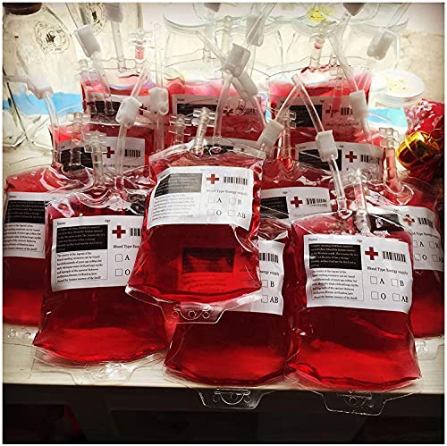 Trooer - Juego de 12 vasos para fiesta de Halloween con bolsa para la sangre para bebidas talla única 12 Pack