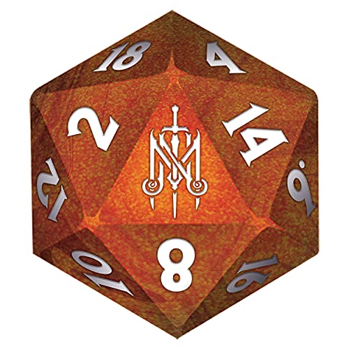 Troquel poliédrico de papel crítico | D20 coleccionable con el emblema Mighty Nein | Troquel oficial de 20 caras | Ideal para mazmorras y dragones o noche de juego