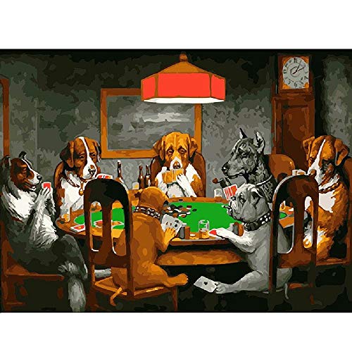 TWYYDP Puzzle Clásico Adulto 1500 Piezas Perro Jugando Al Poker En La Mesa Niños O Amigos