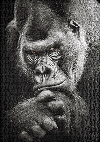 Ulmer Puzzleschmiede - Puzzle Gorila: Puzzle de 1000 Piezas - Motivo Animal con poderoso Gorila en Blanco y Negro